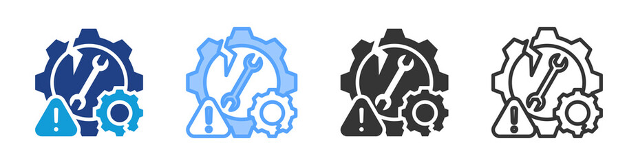 Aufkleber - Technical Failure icon set multiple style collection