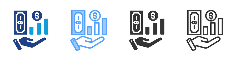 Poster - Investing icon set multiple style collection