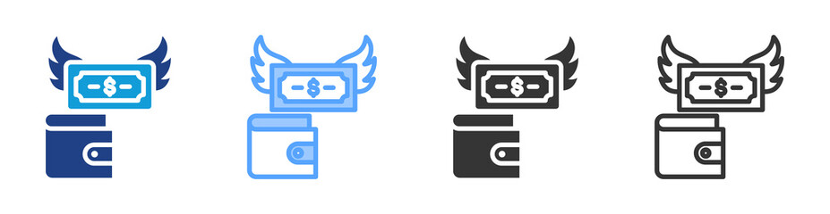 Poster - Spending Money icon set multiple style collection
