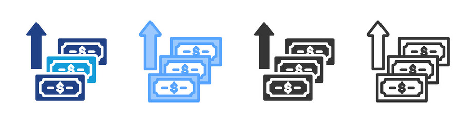 Poster - Money Yield icon set multiple style collection