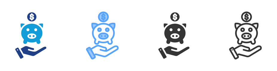 Poster - Frugality icon set multiple style collection