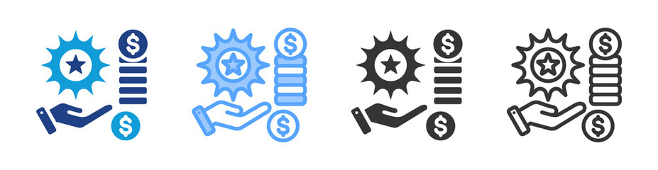 Poster - Benefits icon set multiple style collection