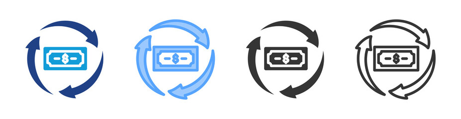 Poster - Financial Transaction icon set multiple style collection