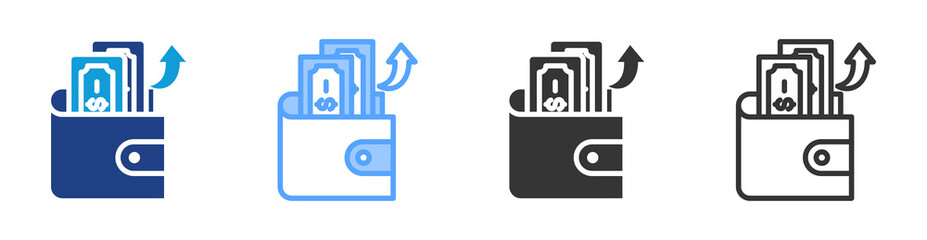Poster - Outgoings icon set multiple style collection