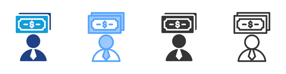 Aufkleber - Financial Advisors icon set multiple style collection