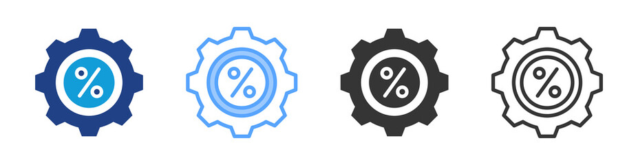 Poster - Percentage icon set multiple style collection