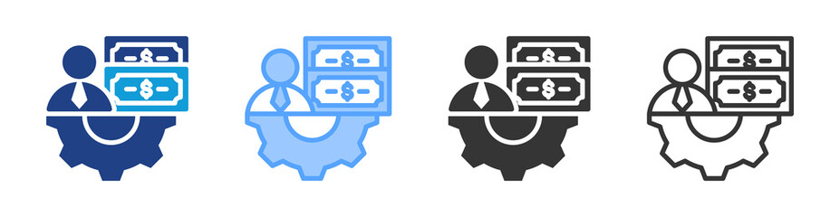Poster - Business icon set multiple style collection