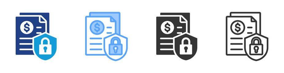 Poster - Securities icon set multiple style collection
