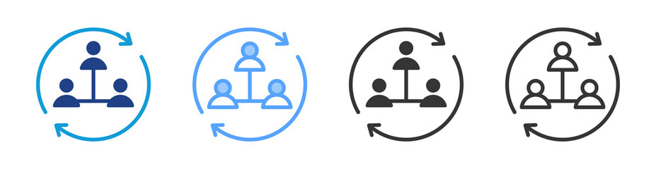 Fototapete - Organizational Culture icon set multiple style collection