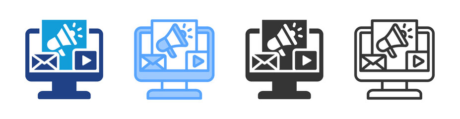 Poster - Marketing icon set multiple style collection