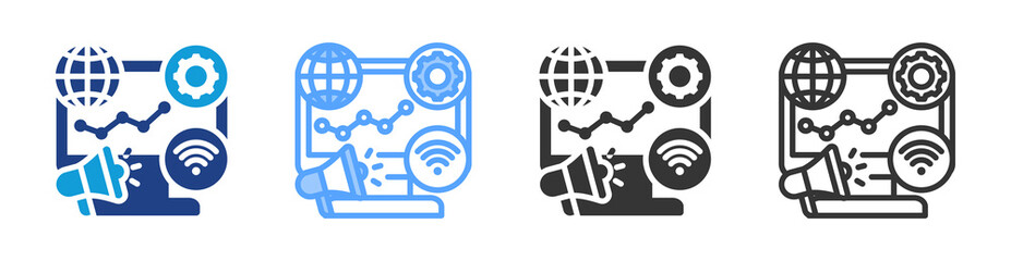 Poster - Digital Marketing icon set multiple style collection