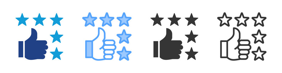 Poster - Product Reviews icon set multiple style collection
