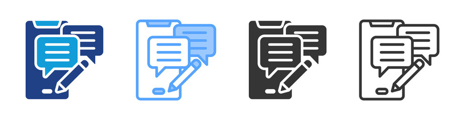 Poster - Online Comments icon set multiple style collection