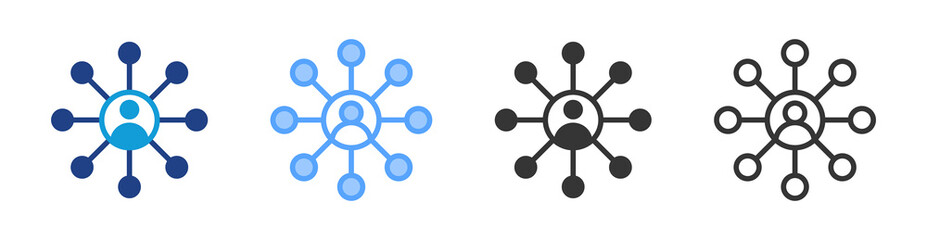 Aufkleber - Networking icon set multiple style collection