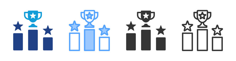 Poster - Competitive icon set multiple style collection