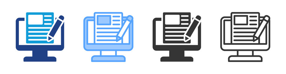 Aufkleber - Blogs icon set multiple style collection
