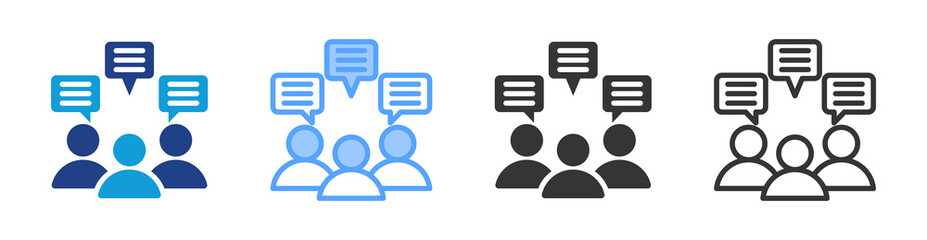 Poster - Forums icon set multiple style collection