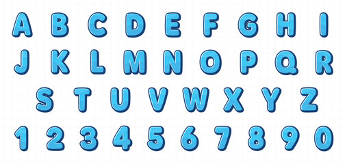 Poster - cute comic cartoon kids font style collection