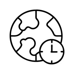Poster - Global time zone icon vector illustration representing worldwide time management and schedule planning concept