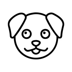 Poster - Cute puppy dog head outline vector illustration adorable pet animal drawing simple line art design for kids and adults