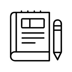Poster - Book and pencil icon vector illustration for education, writing, and creative projects use design
