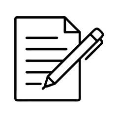 Poster - Writing document with pen vector icon illustration for paper document and note taking concept