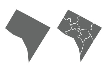 Washington DC Map Set Grey Design
