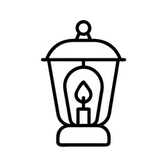 Poster - Vintage lantern outline vector, antique lamp icon, decorative light illustration, old style lamp