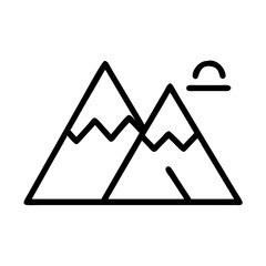 Poster - Mountain range outline with libra zodiac sign vector illustration for astrology lovers
