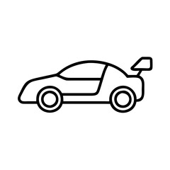 Poster - Icon of a sports car coupe with spoiler for automotive design and racing illustrations vector