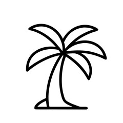 Poster - Palm tree vector drawing outline illustration tropical beach summer nature vacation design element icon