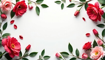 Wall Mural - Symmetrical floral arrangement with repeating motifs , decor, repeat, spring