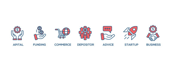 Poster - Angel investor banner web icon vector illustration concept of business angel, informal investor, investment founder with icon of capital, funding, commerce, depositor, advice, startup and business
