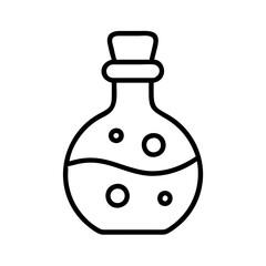 Poster - Potion bottle vector illustration, alchemist elixir, magic potion bottle, outline icon design