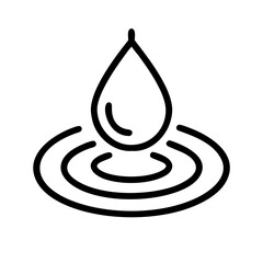 Poster - water drop falling into water surface causing ripples vector icon illustration design element