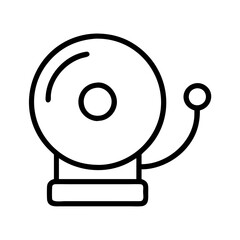 Poster - Alarm bell outline icon vector illustration for security alert and fire alarm systems use