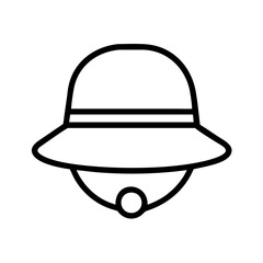 Poster - Explore the world with a pith helmet icon vector illustration symbol for adventure travel gear design