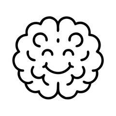 Poster - Happy brain illustration for mental health awareness and brain power concept simple design vector