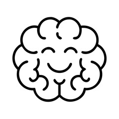 Poster - Happy brain illustration for mental health awareness and cognitive function promotion concept