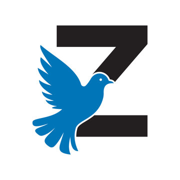 Initial Pigeon Logo combine with letter Z vector template	