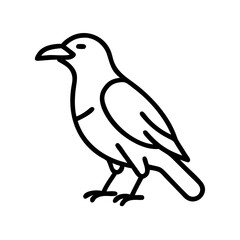 Poster - Isolated black outline of a crow drawing vector illustration bird silhouette clip art design icon