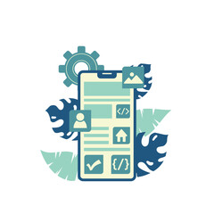 Illustration of Mobile App Development Concept