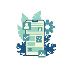 Illustration of Mobile App Development Concept