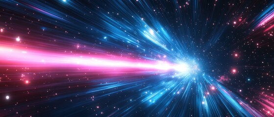 Poster - Hyperspace Journey: A Cosmic Voyage Through Nebulae and Starfields