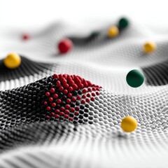 Poster - Abstract Molecular Structure: Transitioning from Black to White with Colorful Spheres on the Surface