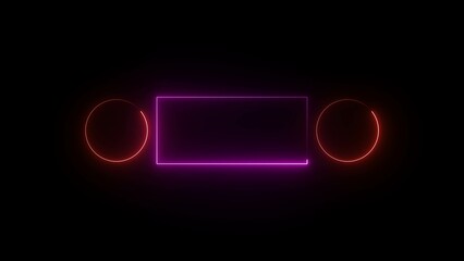 Glowing frame layout with circle animation.