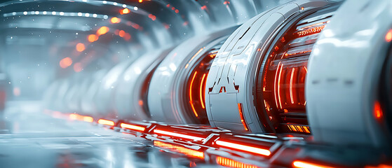Poster - Futuristic energy systems display high-tech facility digital art sci-fi environment immersive perspective