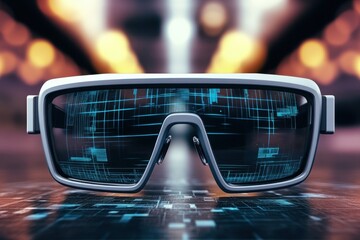 Poster - Innovative augmented reality glasses showcasing futuristic technology and design in modern setting