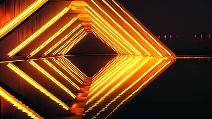 Poster - Exploring the mesmerizing glow of the illuminated bridge at sunset near the serene waterscape Generative AI