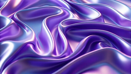 Fototapete - Abstract 3d render, purple background design, wavy surface, futuristic pattern with soft waves and modern texture, digital art illustration for creative visual and graphic design projects.